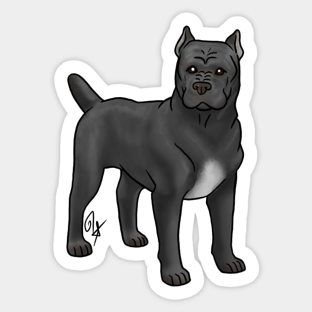 Dog - Cane Corso - Cropped Black Sticker by Jen's Dogs Custom Gifts and Designs